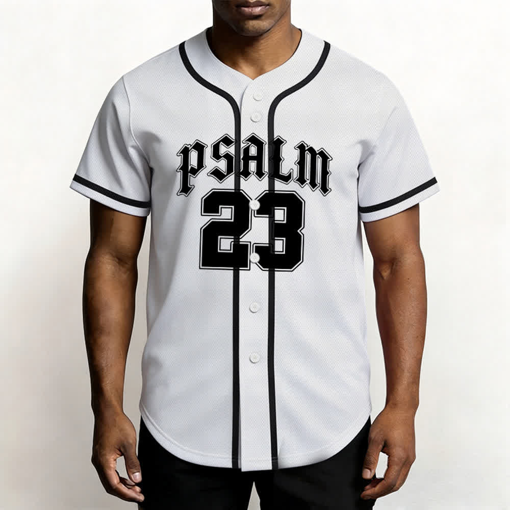 Christianartworkshop Friedens- und Glaubens-Slogan, religiöser Psalm 23, sportliches Design, Unisex-Baseballtrikot - image 10