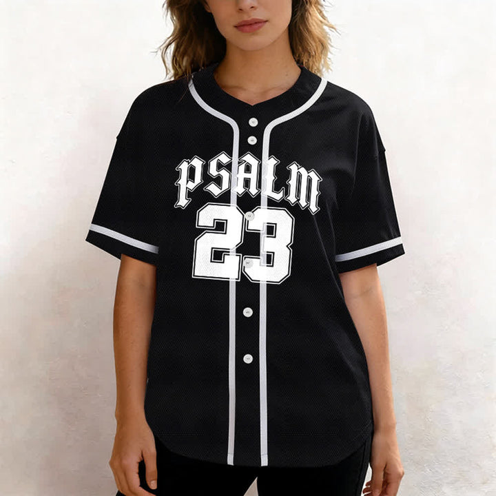 Christianartworkshop Friedens- und Glaubens-Slogan, religiöser Psalm 23, sportliches Design, Unisex-Baseballtrikot - image 5