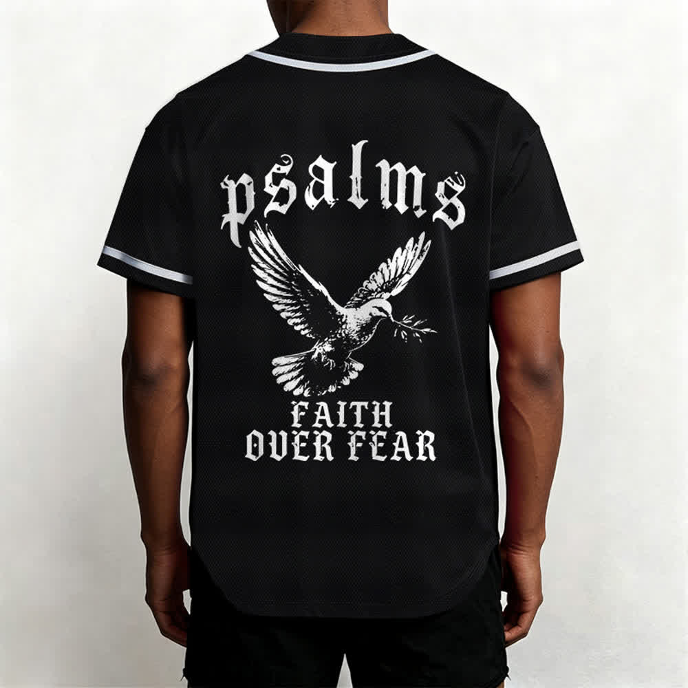 Christianartworkshop Friedens- und Glaubens-Slogan, religiöser Psalm 23, sportliches Design, Unisex-Baseballtrikot - image 4