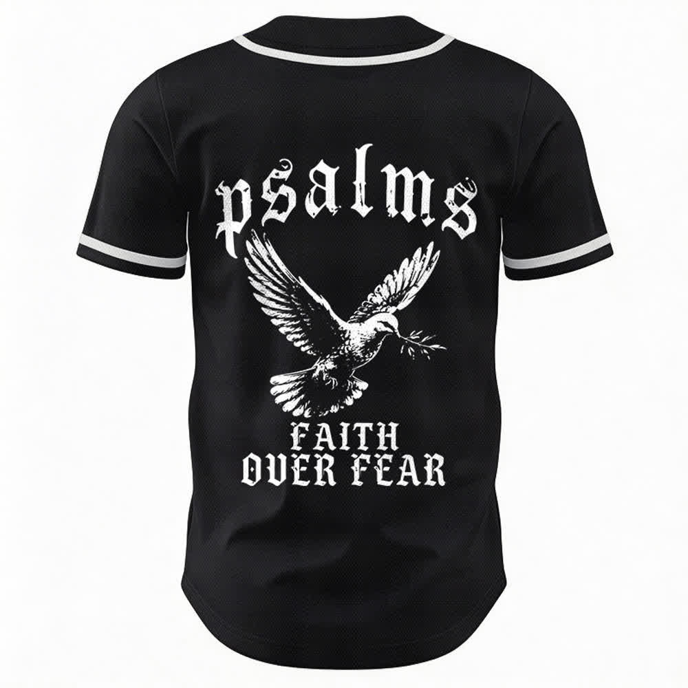 Christianartworkshop Friedens- und Glaubens-Slogan, religiöser Psalm 23, sportliches Design, Unisex-Baseballtrikot - image 2