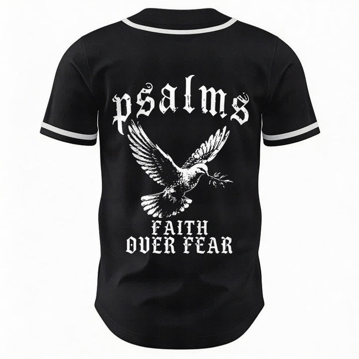 Christianartworkshop Friedens- und Glaubens-Slogan, religiöser Psalm 23, sportliches Design, Unisex-Baseballtrikot - image 2