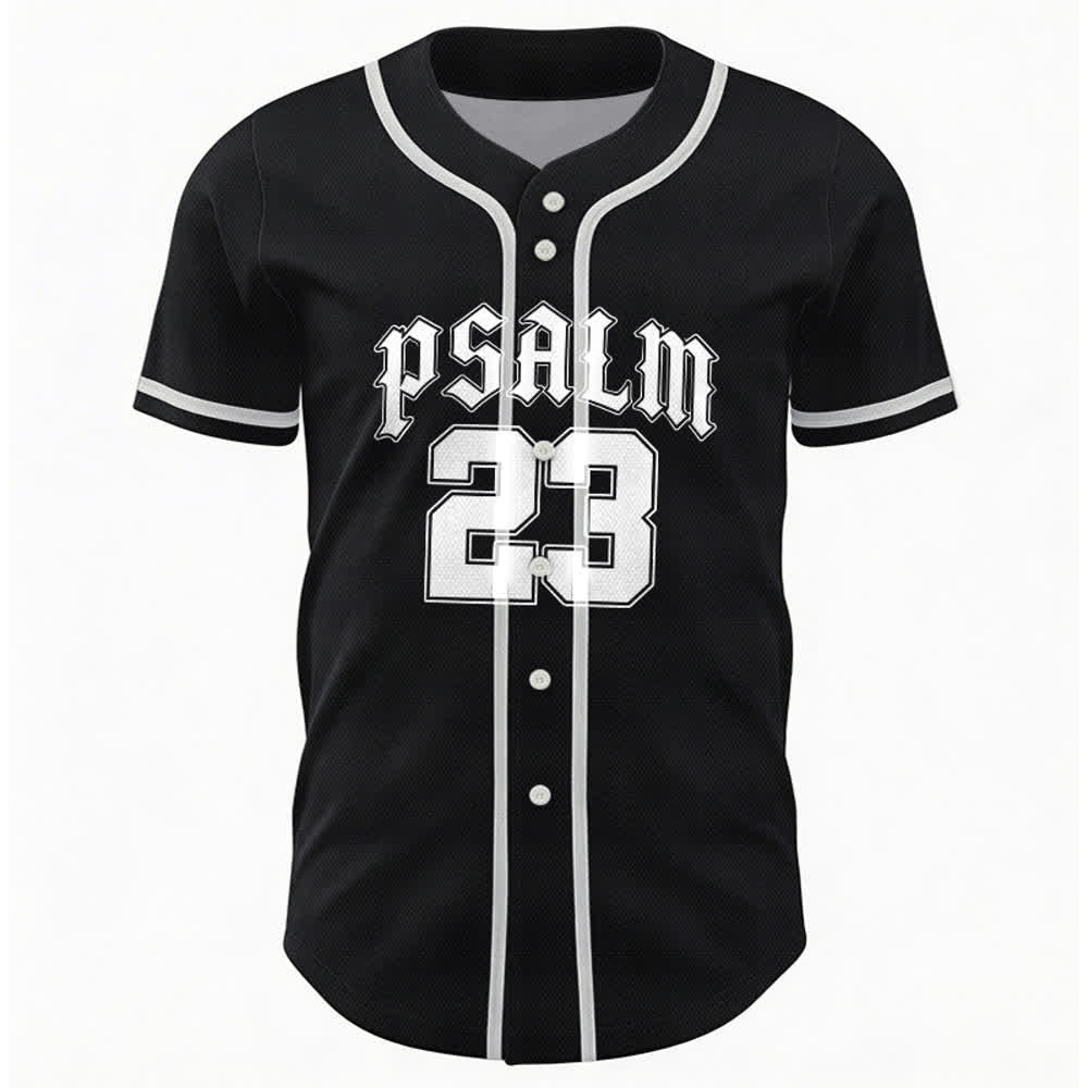 Christianartworkshop Friedens- und Glaubens-Slogan, religiöser Psalm 23, sportliches Design, Unisex-Baseballtrikot - image 1