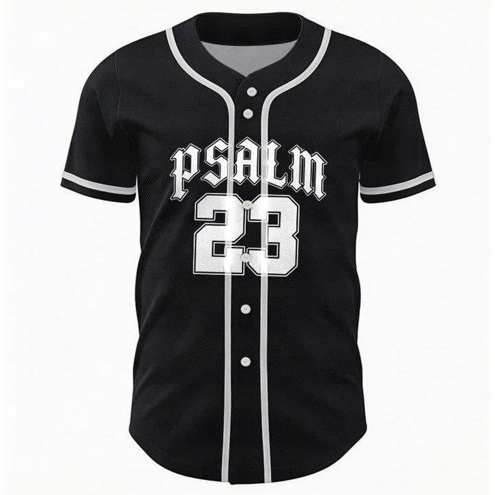 Christianartworkshop Friedens- und Glaubens-Slogan, religiöser Psalm 23, sportliches Design, Unisex-Baseballtrikot - image 1