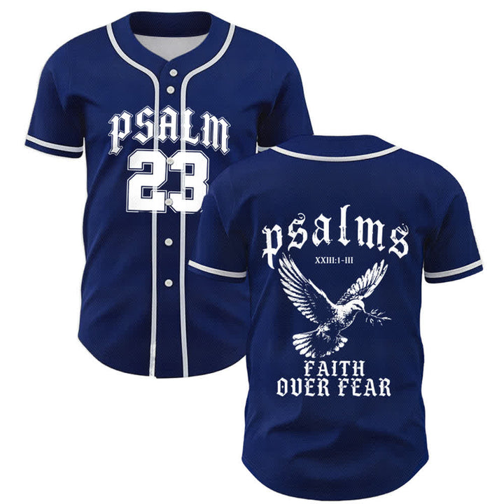 Christianartworkshop Friedens- und Glaubens-Slogan, religiöser Psalm 23, sportliches Design, Unisex-Baseballtrikot - Marineblau - 5XL - image 14