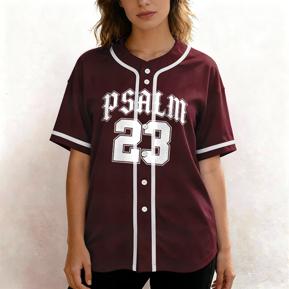 Christianartworkshop Friedens- und Glaubens-Slogan, religiöser Psalm 23, sportliches Design, Unisex-Baseballtrikot - image 26