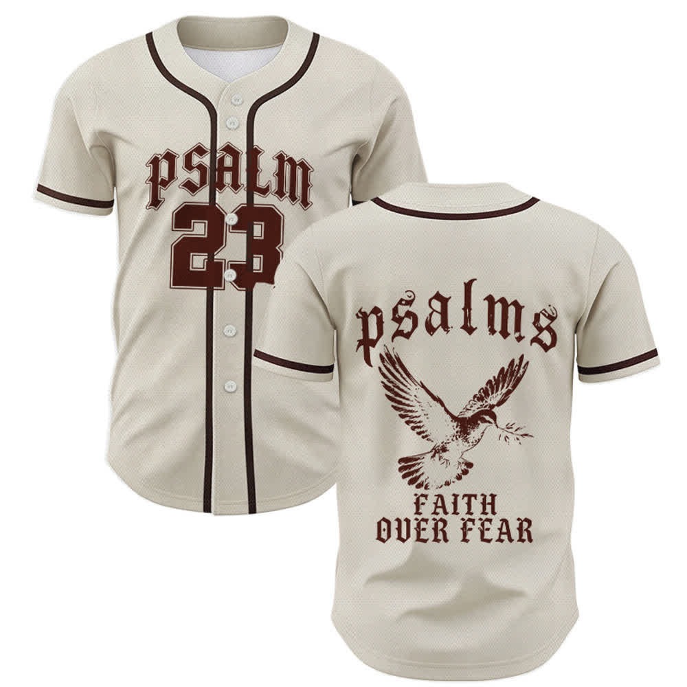 Christianartworkshop Friedens- und Glaubens-Slogan, religiöser Psalm 23, sportliches Design, Unisex-Baseballtrikot - Aprikose - 5XL - image 28