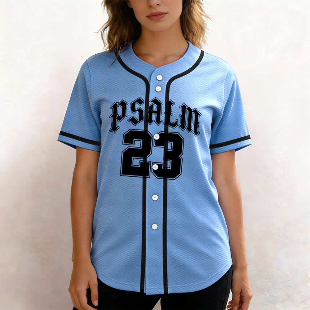 Christianartworkshop Friedens- und Glaubens-Slogan, religiöser Psalm 23, sportliches Design, Unisex-Baseballtrikot - image 40