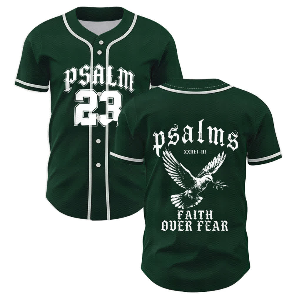 Christianartworkshop Friedens- und Glaubens-Slogan, religiöser Psalm 23, sportliches Design, Unisex-Baseballtrikot - Grün - 5XL - image 42