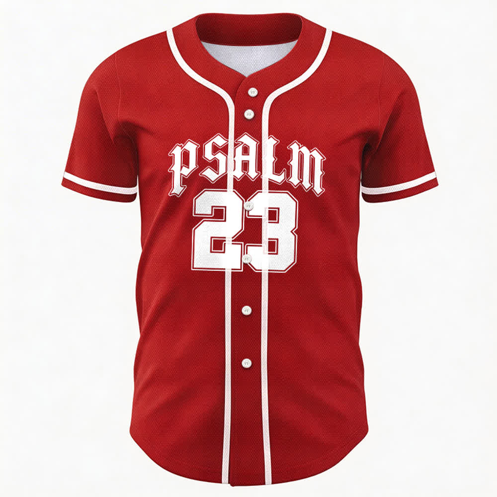 Christianartworkshop Friedens- und Glaubens-Slogan, religiöser Psalm 23, sportliches Design, Unisex-Baseballtrikot - image 50