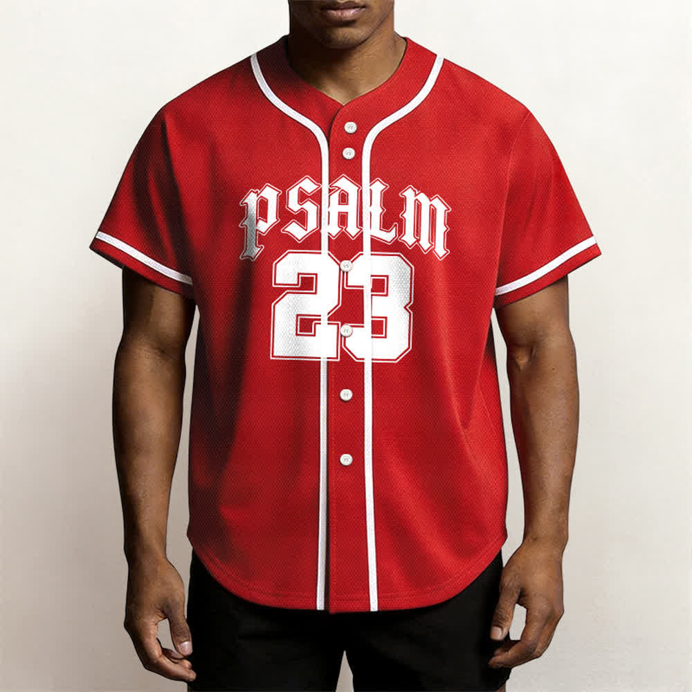 Christianartworkshop Friedens- und Glaubens-Slogan, religiöser Psalm 23, sportliches Design, Unisex-Baseballtrikot - image 52