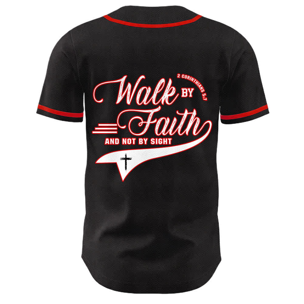 Christianartworkshop Glaube und nicht das Sehen – Unisex-Baseballtrikot mit Kreuzesschrift-Motiv - image 2