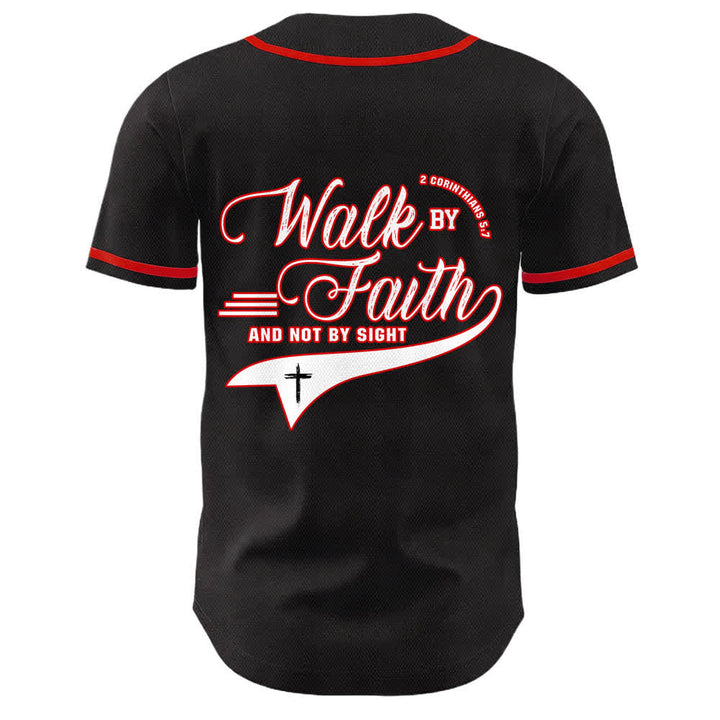 Christianartworkshop Glaube und nicht das Sehen – Unisex-Baseballtrikot mit Kreuzesschrift-Motiv - image 2