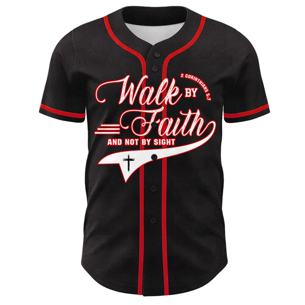 Christianartworkshop Glaube und nicht das Sehen – Unisex-Baseballtrikot mit Kreuzesschrift-Motiv - image 1
