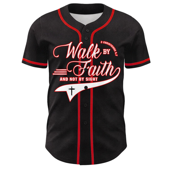 Christianartworkshop Glaube und nicht das Sehen – Unisex-Baseballtrikot mit Kreuzesschrift-Motiv - image 1