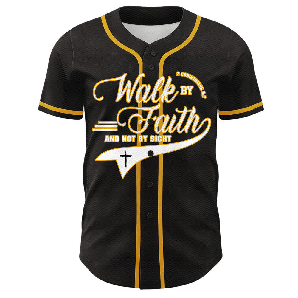 Christianartworkshop „ Wandle im Glauben und nicht im Sehen“ – Unisex-Baseballtrikot mit Kreuzschrift-Motiv - image 4