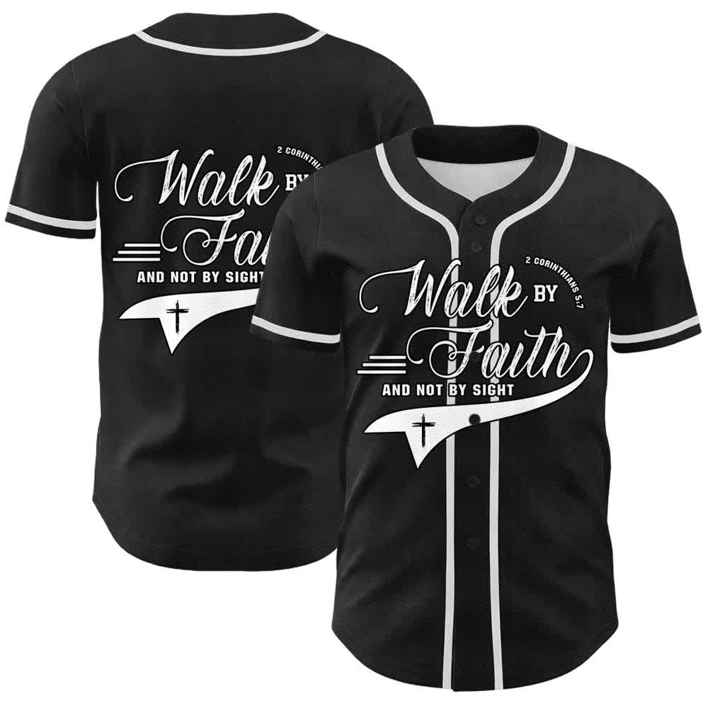 Christianartworkshop Glaube und nicht das Sehen – Unisex-Baseballtrikot mit Kreuzesschrift-Motiv - Weiß - 5XL - image 6