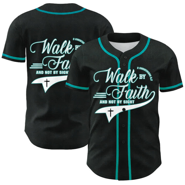 Christianartworkshop Glaube und nicht das Sehen – Unisex-Baseballtrikot mit Kreuzesschrift-Motiv - Lake Blue - 5XL - image 12