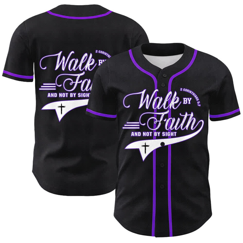 Christianartworkshop Glaube und nicht das Sehen – Unisex-Baseballtrikot mit Kreuzesschrift-Motiv - Lila - 5XL - image 24
