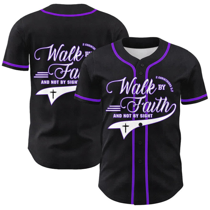 Christianartworkshop Glaube und nicht das Sehen – Unisex-Baseballtrikot mit Kreuzesschrift-Motiv - Lila - 5XL - image 24