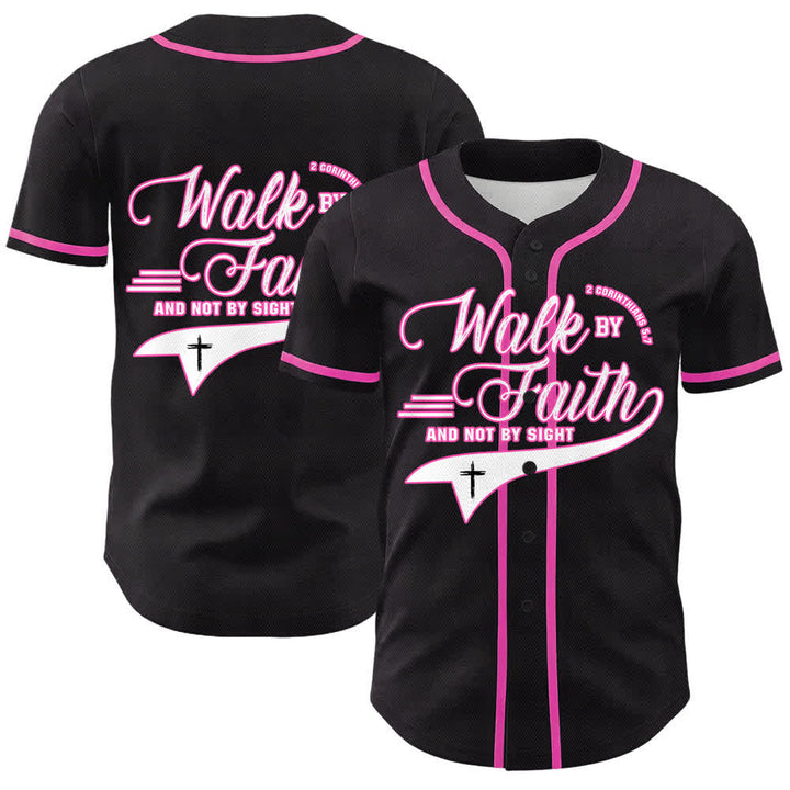 Christianartworkshop Glaube und nicht das Sehen – Unisex-Baseballtrikot mit Kreuzesschrift-Motiv - Rosa - 5XL - image 18
