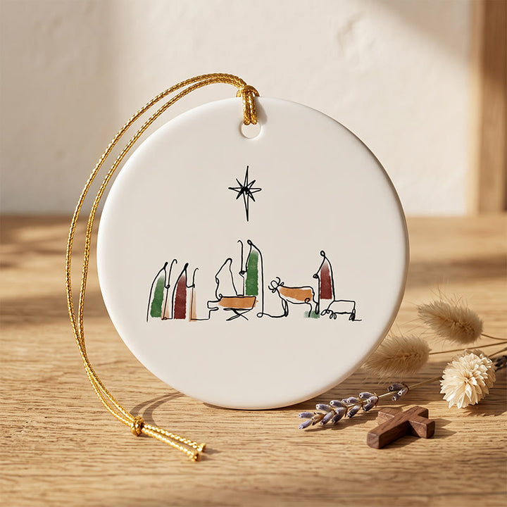 Christianartworkshop Minimalistische Krippenfigur aus Keramik: Symbol der demütigen himmlischen Hoffnung - image 4