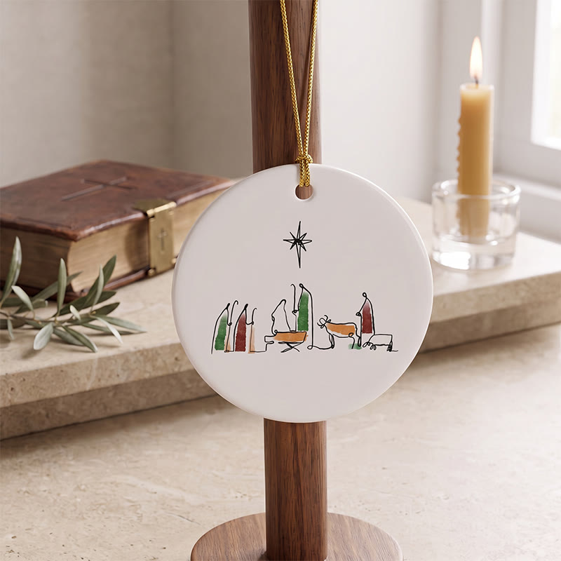 Christianartworkshop Minimalistische Krippenfigur aus Keramik: Symbol der demütigen himmlischen Hoffnung - image 2