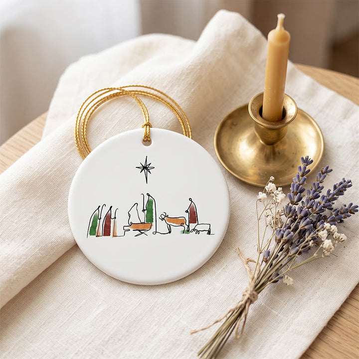 Christianartworkshop Minimalistische Krippenfigur aus Keramik: Symbol der demütigen himmlischen Hoffnung - image 5