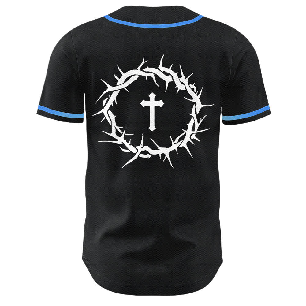Christianartworkshop Glaube statt Angst Dornenkrone Kreuz Bibelmotiv Unisex Baseballtrikot - image 17