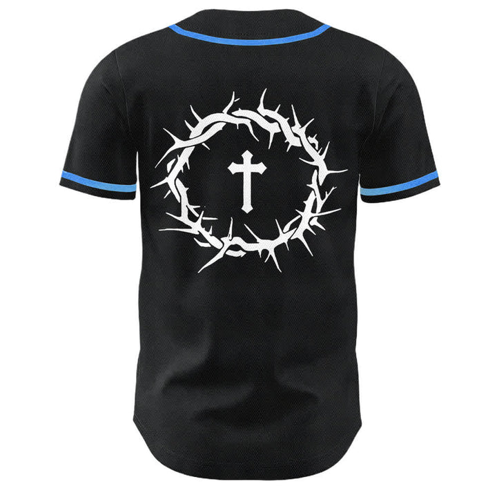 Christianartworkshop Glaube statt Angst Dornenkrone Kreuz Bibelmotiv Unisex Baseballtrikot - image 17
