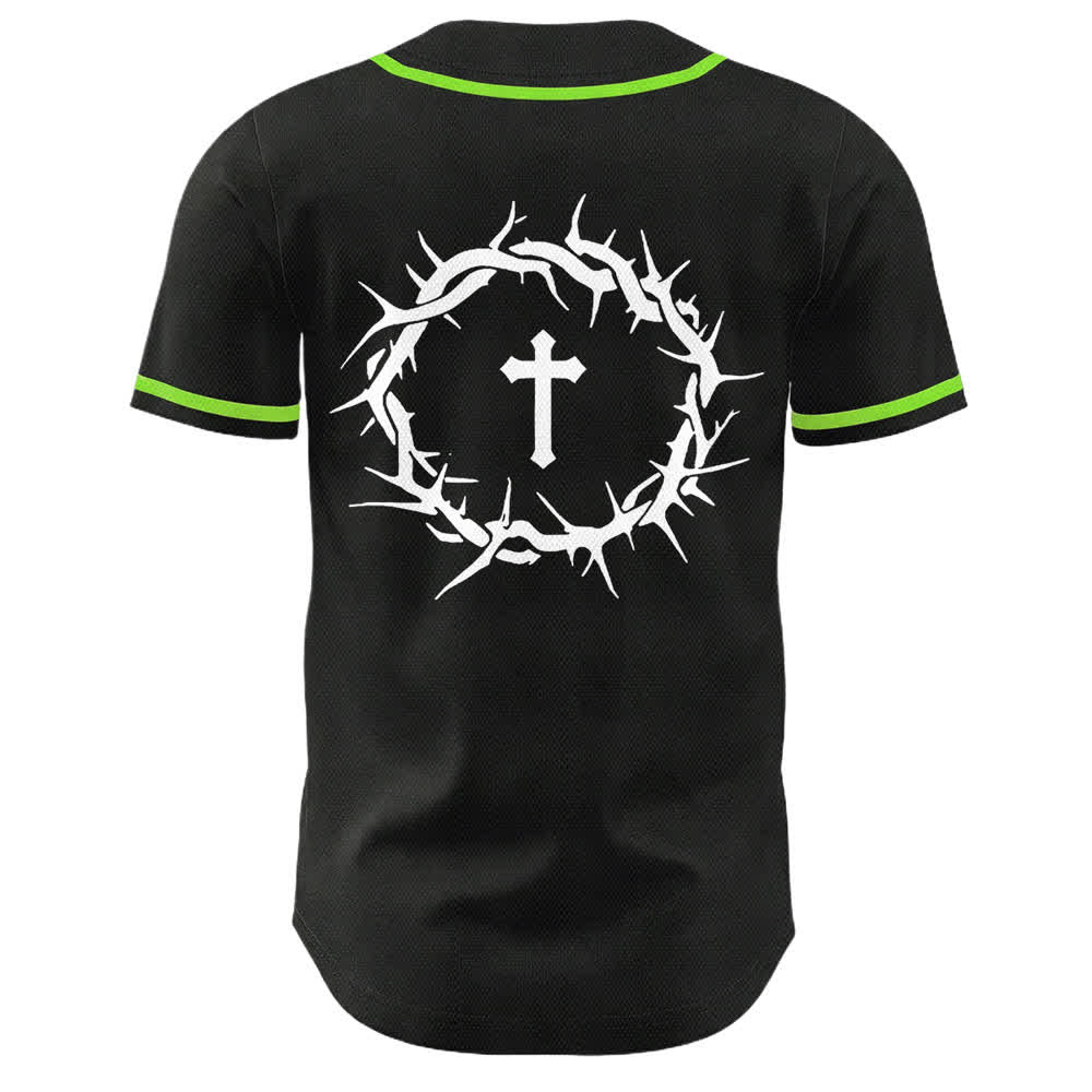 Christianartworkshop Glaube statt Angst Dornenkrone Kreuz Bibelmotiv Unisex Baseballtrikot - image 23