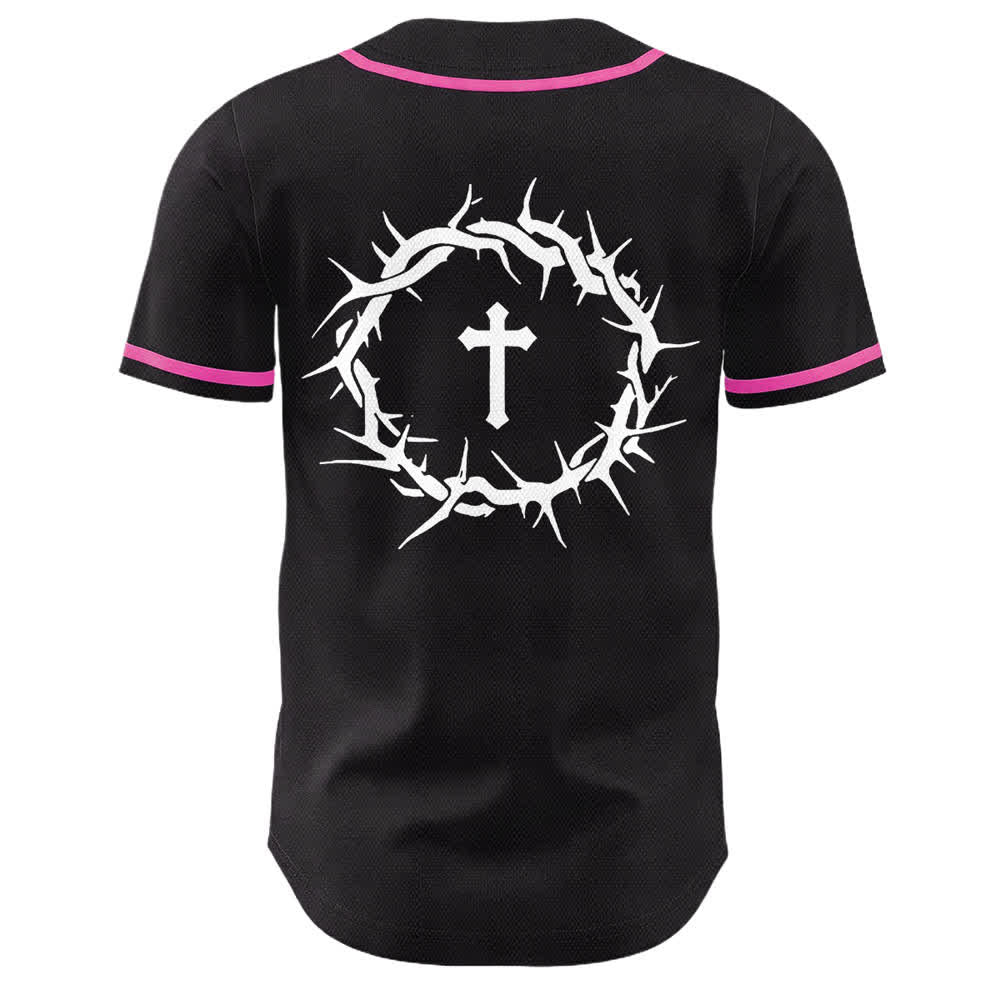 Christianartworkshop Glaube statt Angst Dornenkrone Kreuz Bibelmotiv Unisex Baseballtrikot - image 20