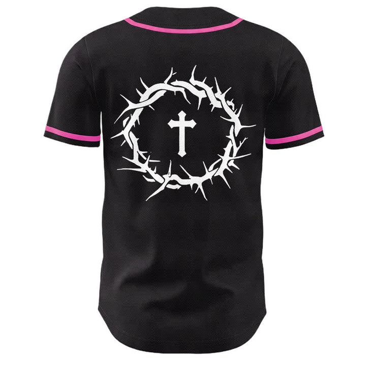 Christianartworkshop Glaube statt Angst Dornenkrone Kreuz Bibelmotiv Unisex Baseballtrikot - image 20