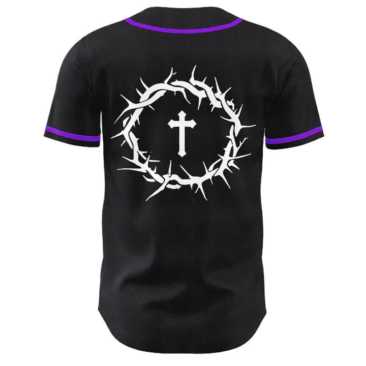 Christianartworkshop Glaube statt Angst Dornenkrone Kreuz Bibelmotiv Unisex Baseballtrikot - image 26