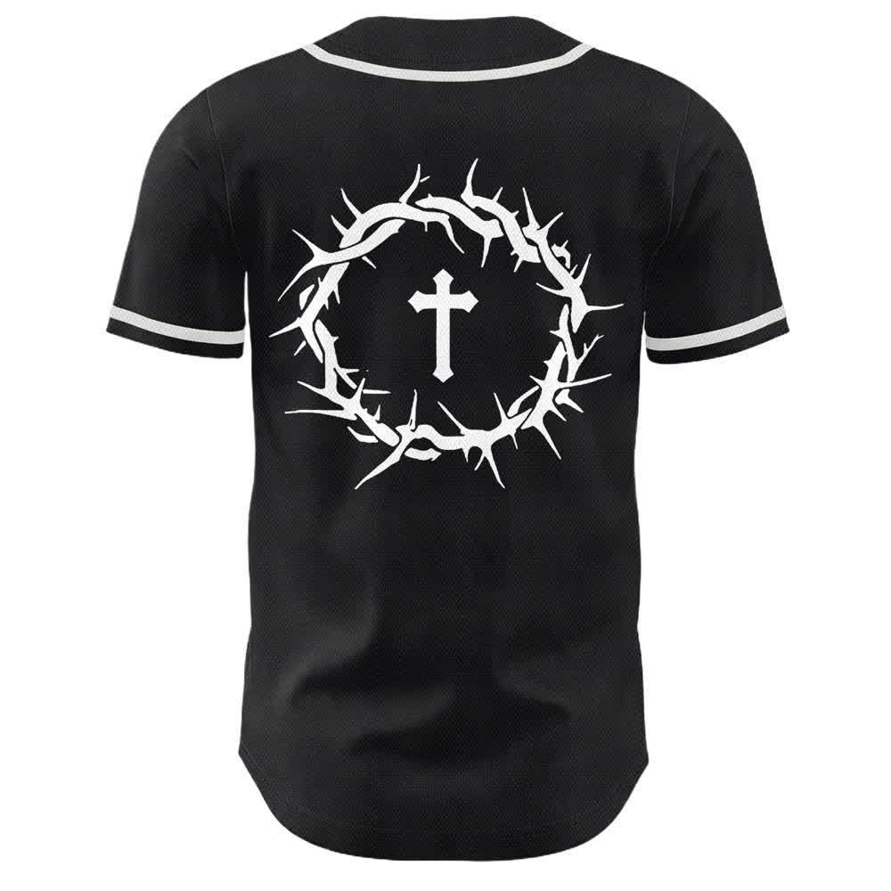 Christianartworkshop Glaube statt Angst Dornenkrone Kreuz Bibelmotiv Unisex Baseballtrikot - image 5