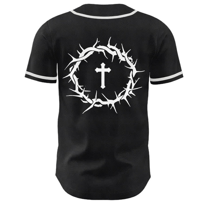 Christianartworkshop Glaube statt Angst Dornenkrone Kreuz Bibelmotiv Unisex Baseballtrikot - image 5