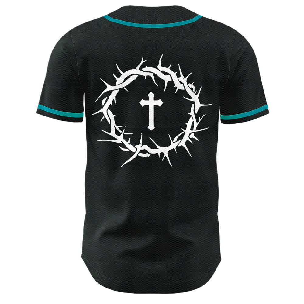 Christianartworkshop Glaube statt Angst Dornenkrone Kreuz Bibelmotiv Unisex Baseballtrikot - image 14