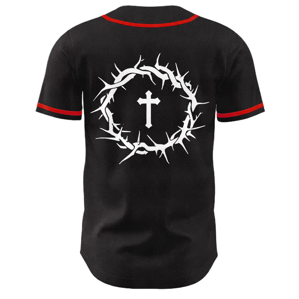 Christianartworkshop Glaube statt Angst Dornenkrone Kreuz Bibelmotiv Unisex Baseballtrikot - image 8