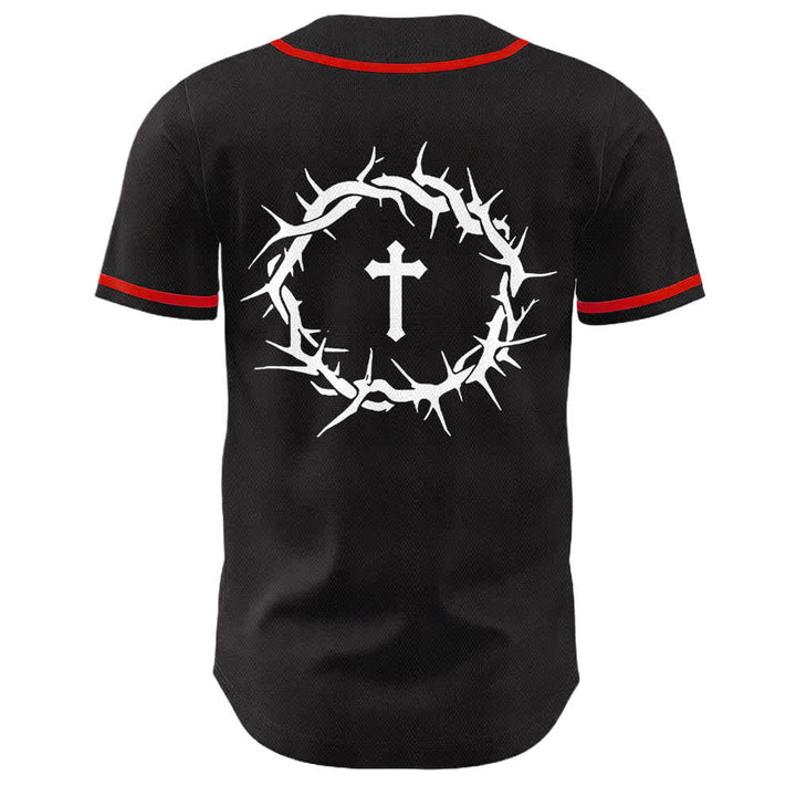 Christianartworkshop Glaube statt Angst Dornenkrone Kreuz Bibelmotiv Unisex Baseballtrikot - image 8