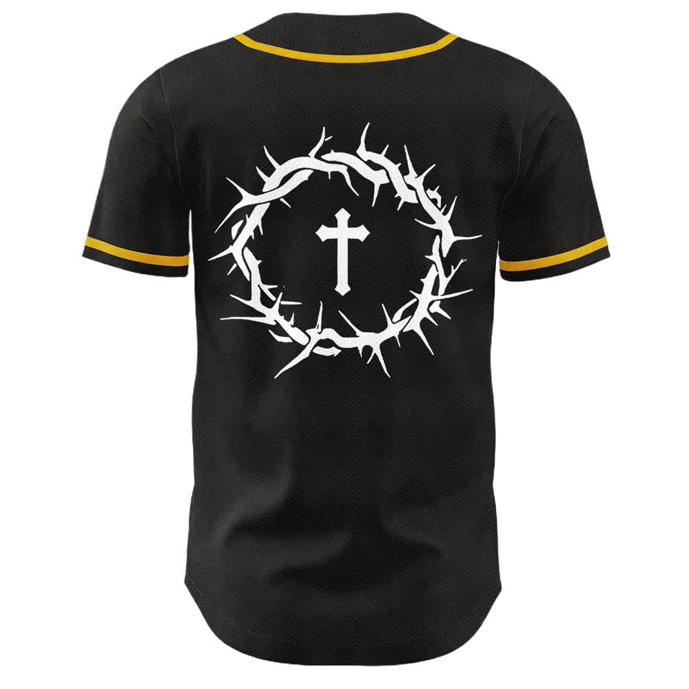 Christianartworkshop Glaube statt Angst Dornenkrone Kreuz Bibelmotiv Unisex Baseballtrikot - image 2