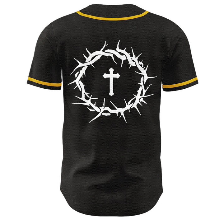 Christianartworkshop Glaube statt Angst Dornenkrone Kreuz Bibelmotiv Unisex Baseballtrikot - image 2