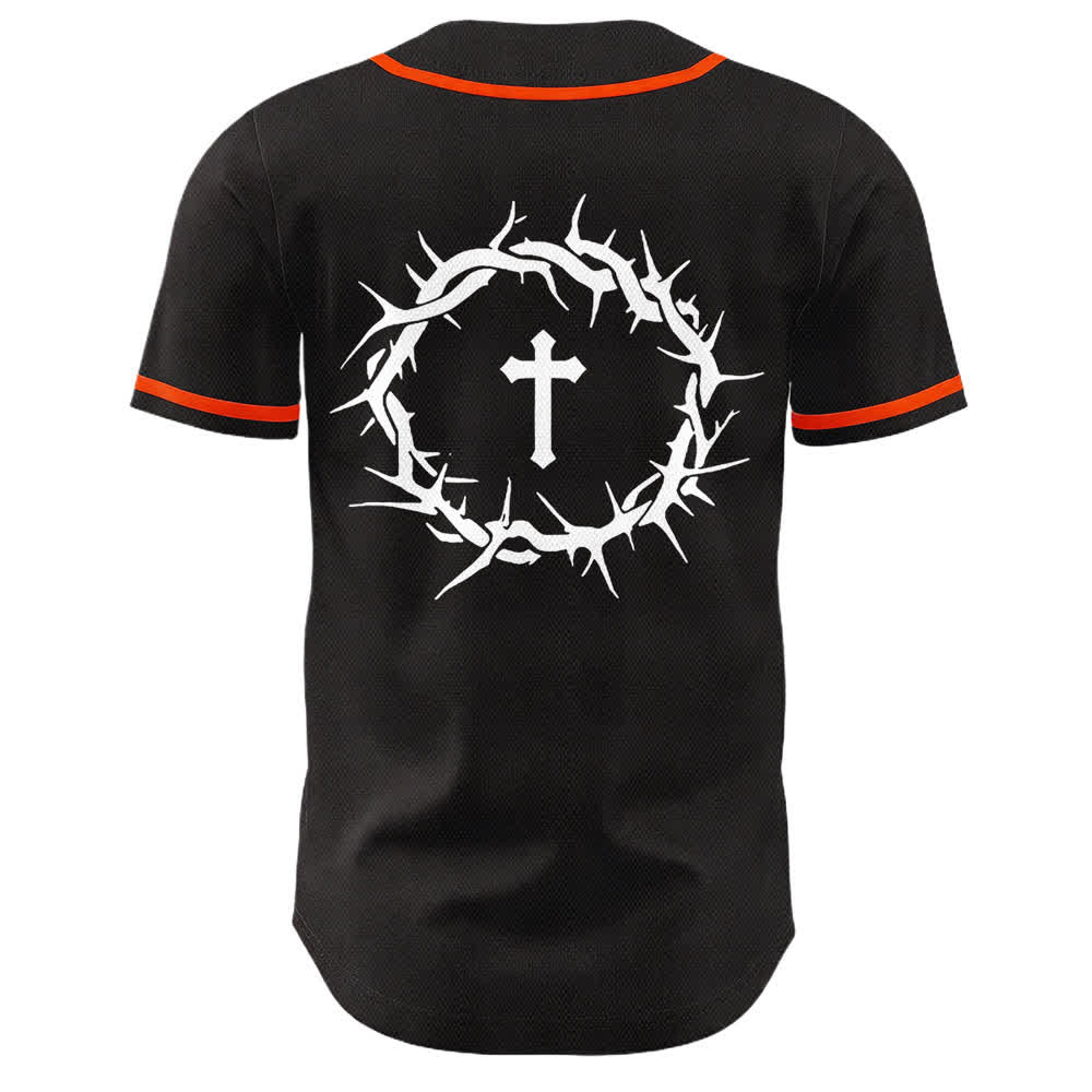 Christianartworkshop Glaube statt Angst Dornenkrone Kreuz Bibelmotiv Unisex Baseballtrikot - image 11