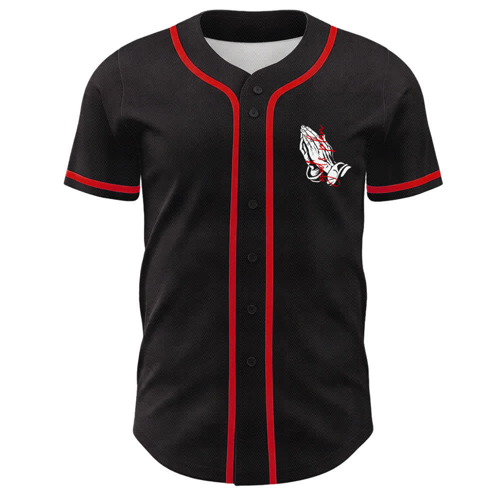 Christianartworkshop Gottes Plan – Betende Hände – Glaubensslogan – Beidseitig bedrucktes Unisex-Baseballtrikot - image 8