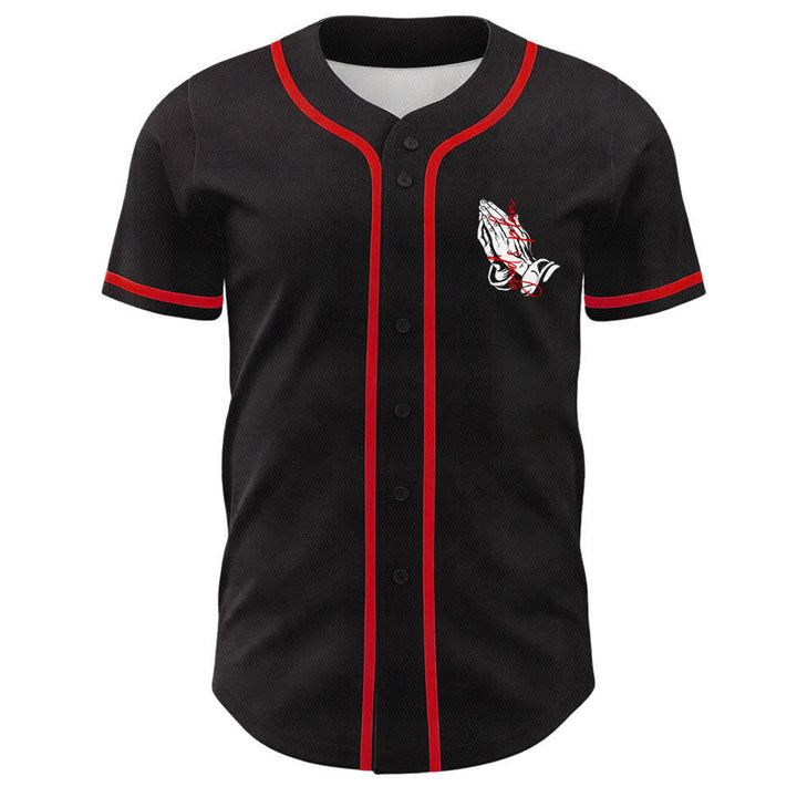 Christianartworkshop Gottes Plan – Betende Hände – Glaubensslogan – Beidseitig bedrucktes Unisex-Baseballtrikot - image 8