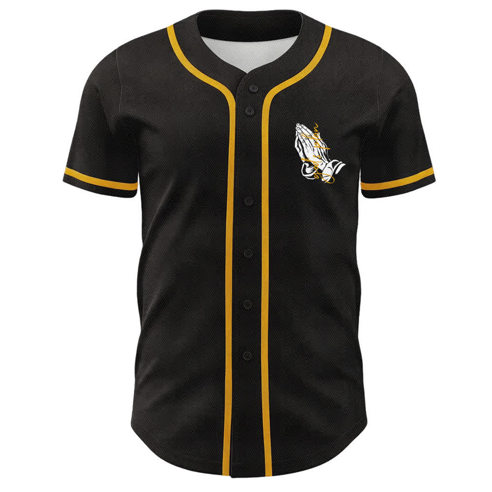 Christianartworkshop Gottes Plan – Betende Hände – Glaubensslogan – Beidseitig bedrucktes Unisex-Baseballtrikot - image 5