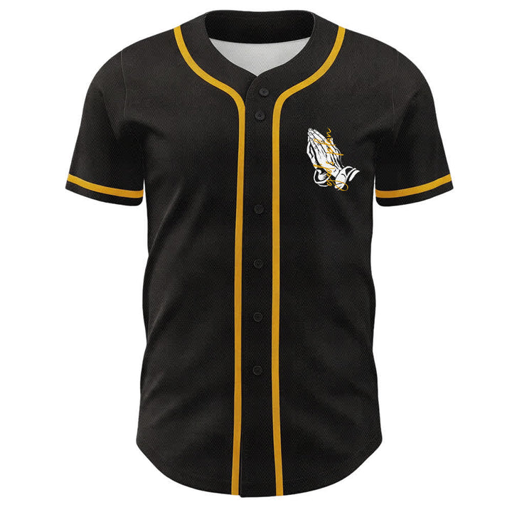 Christianartworkshop Gottes Plan – Betende Hände – Glaubensslogan – Beidseitig bedrucktes Unisex-Baseballtrikot - image 5