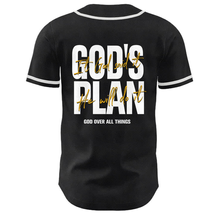 Christianartworkshop Gottes Plan – Betende Hände – Glaubensslogan – Beidseitig bedrucktes Unisex-Baseballtrikot - image 1