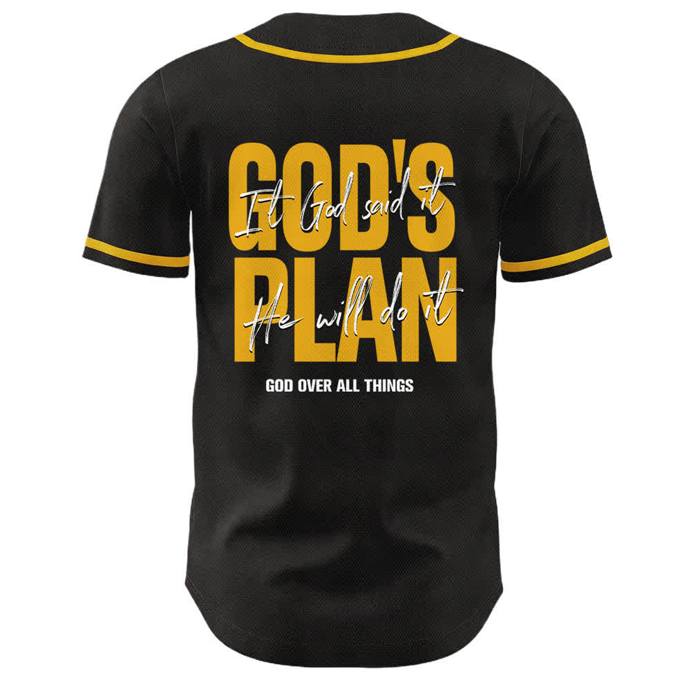 Christianartworkshop Gottes Plan – Betende Hände – Glaubensslogan – Beidseitig bedrucktes Unisex-Baseballtrikot - image 4