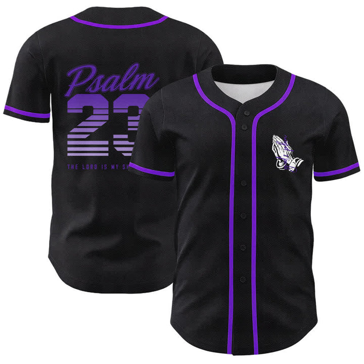 Christianartworkshop Gottes Plan – Betende Hände – Glaubensslogan – Beidseitig bedrucktes Unisex-Baseballtrikot - Lila - 5XL - image 24