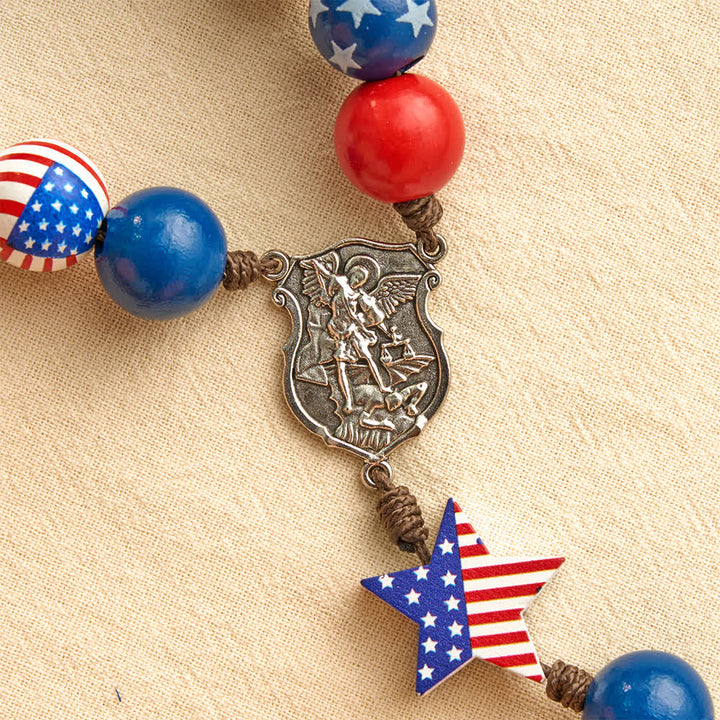 Christianartworkshop Zweifach gestalteter patriotischer Rosenkranz mit amerikanischer Flagge und roten, weißen und blauen Sternen und Streifen - image 15
