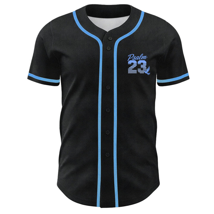 Christianartworkshop Retro-Streifen-Farbverlauf-Zahlen-Schreibschrift-Psalm 23 Unisex-Baseballtrikot - image 2